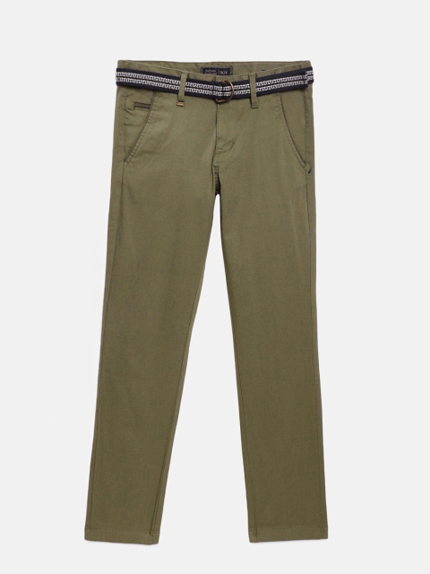 

Indian Terrain Boys Olive Green Regular Fit Solid Casual Trousers
