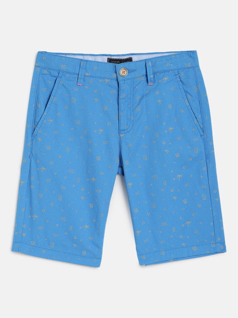 

Indian Terrain Boys Blue Printed Regular Fit Regular Shorts