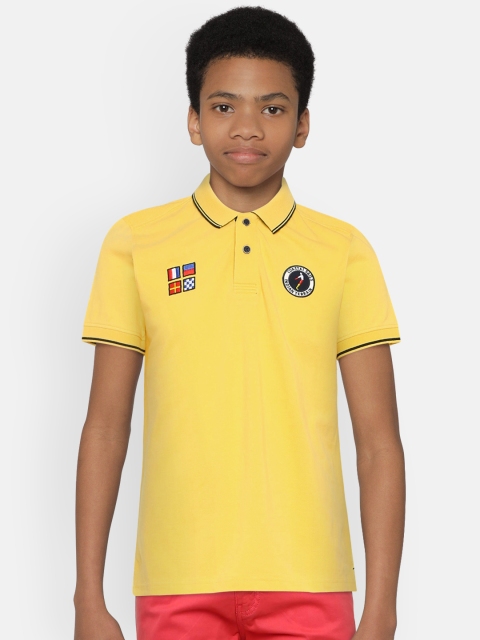 

Indian Terrain Boys Yellow Solid Polo Collar T-shirt