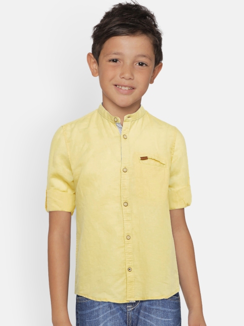 

Indian Terrain Boys Yellow Regular Fit Solid Casual Shirt