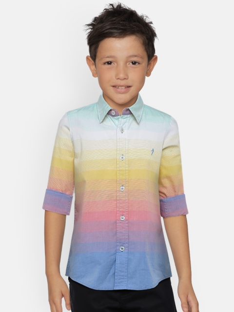 

Indian Terrain Boys Yellow & Pink Regular Fit Striped Casual Shirt