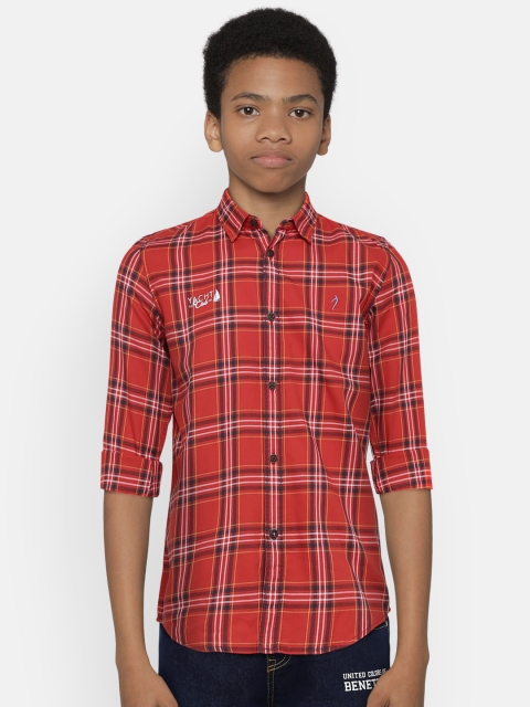 

Indian Terrain Boys Red Regular Fit Checked Casual Shirt