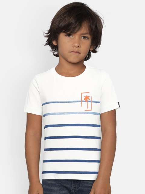 

Indian Terrain Boys White Striped Round Neck T-shirt