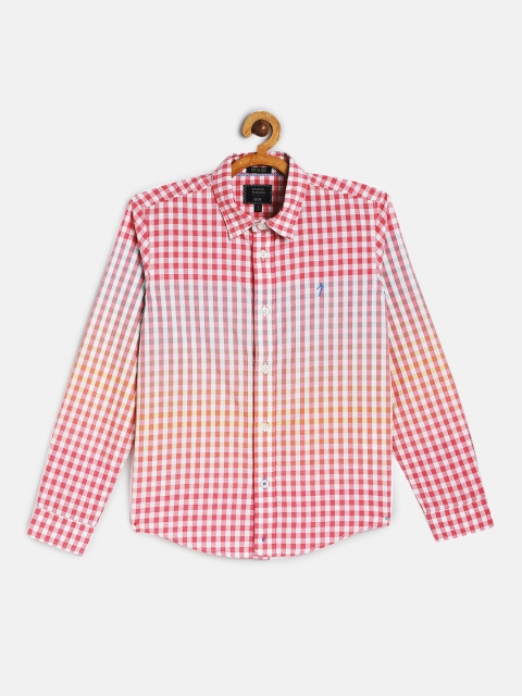 

Indian Terrain Boys Pink & White Regular Fit Checked Casual Shirt