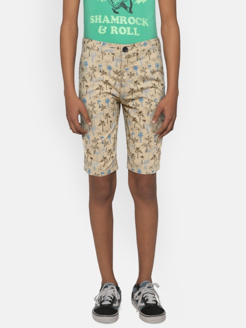 

Indian Terrain Boys Beige Printed Regular Fit Chino Shorts