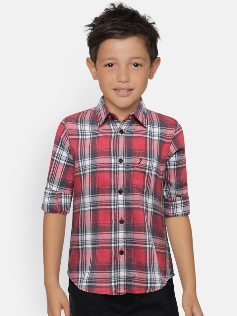 

Indian Terrain Boys Red & Grey Regular Fit Checked Casual Shirt