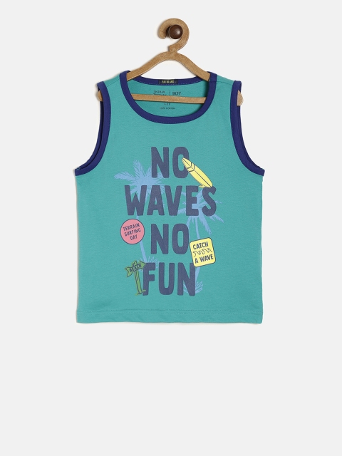 

Indian Terrain Boys Blue Printed Round Neck T-shirt