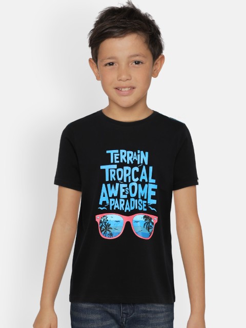 

Indian Terrain Boys Black Printed Round Neck T-shirt