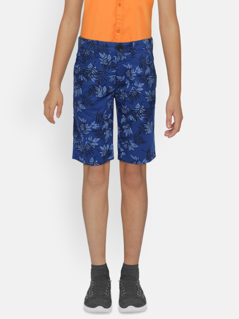 

Indian Terrain Boys Blue Printed Regular Fit Chino Shorts