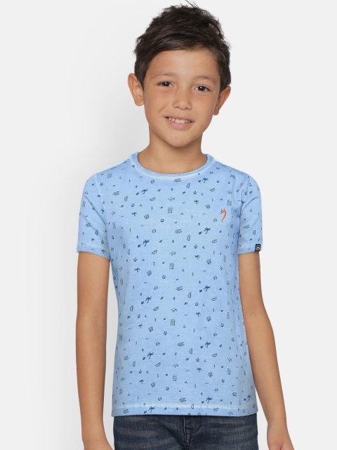 

Indian Terrain Boys Blue Printed Round Neck T-shirt