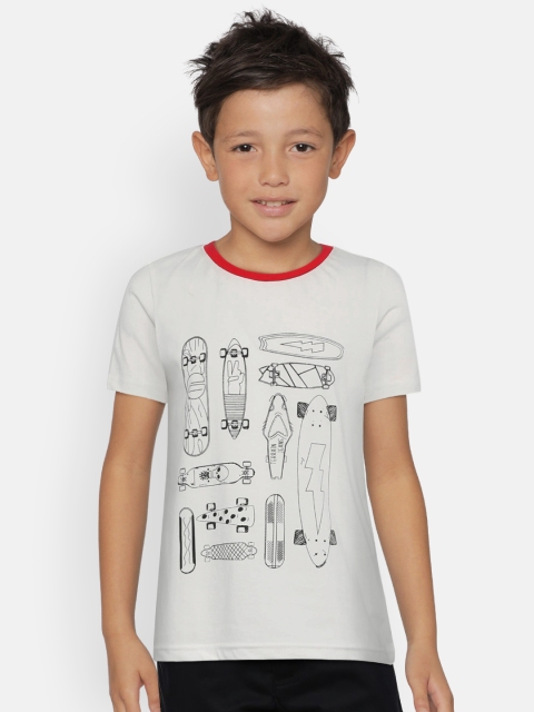 

Indian Terrain Boys White Printed Round Neck Pure Cotton T-shirt