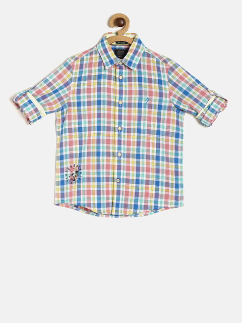 

Indian Terrain Boys Multicoloured Regular Fit Checked Casual Shirt, Multi