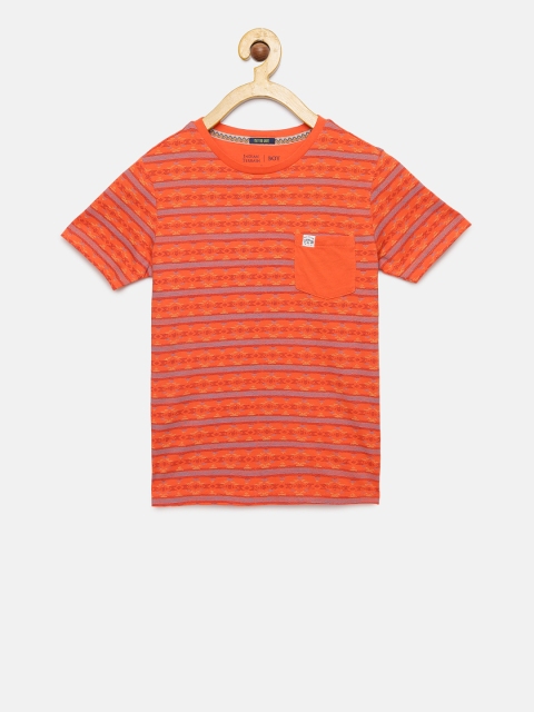 

Indian Terrain Boys Orange Printed T-shirt