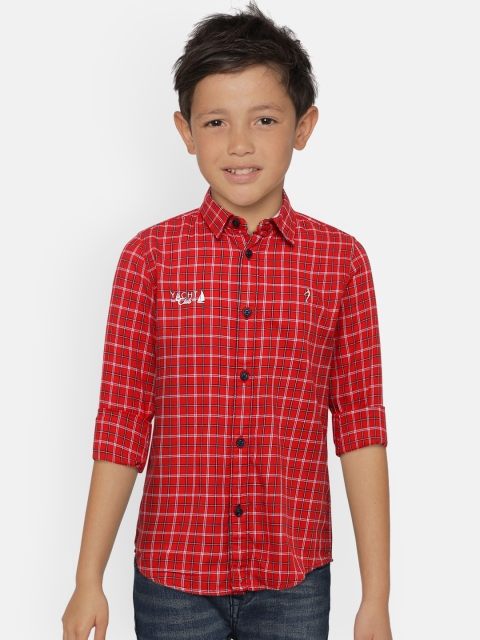 

Indian Terrain Boys Red Regular Fit Checked Casual Shirt