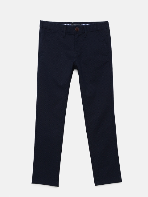 

Indian Terrain Boys Navy Blue Regular Fit Solid Trousers