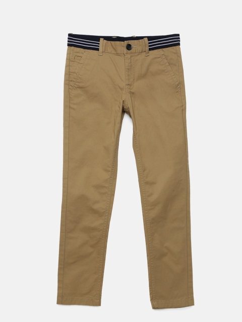 

Indian Terrain Boys Khaki Regular Fit Solid Trousers