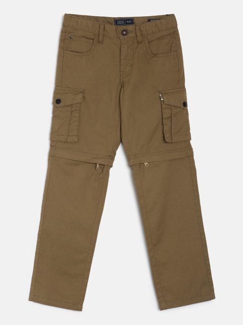 

Indian Terrain Boys Brown Regular Fit Solid Cargos