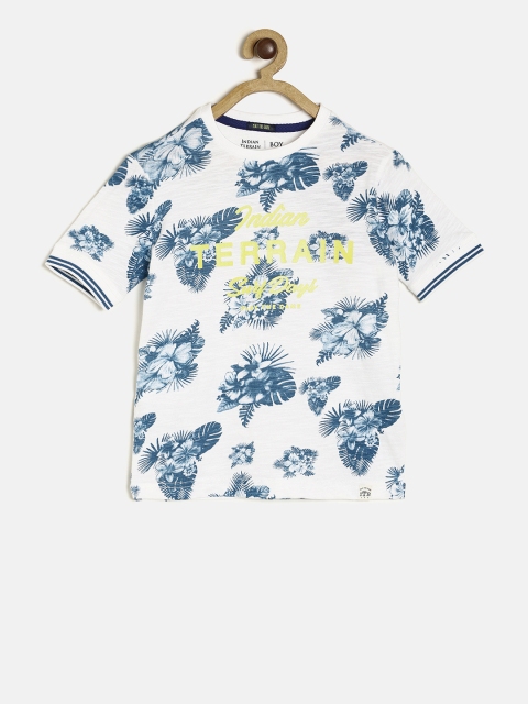

Indian Terrain Boys White Printed Round Neck T-shirt
