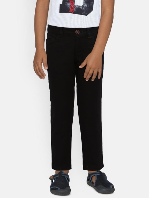 

Indian Terrain Boys Black Regular Fit Solid Regular Trousers