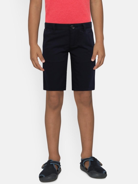 

Indian Terrain Boys Navy Blue Solid Regular Fit Regular Shorts