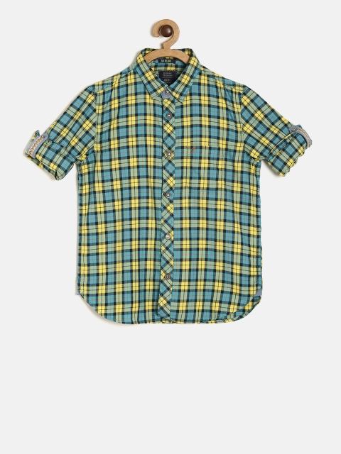 

Indian Terrain Boys Blue & Yellow Checked Casual Shirt
