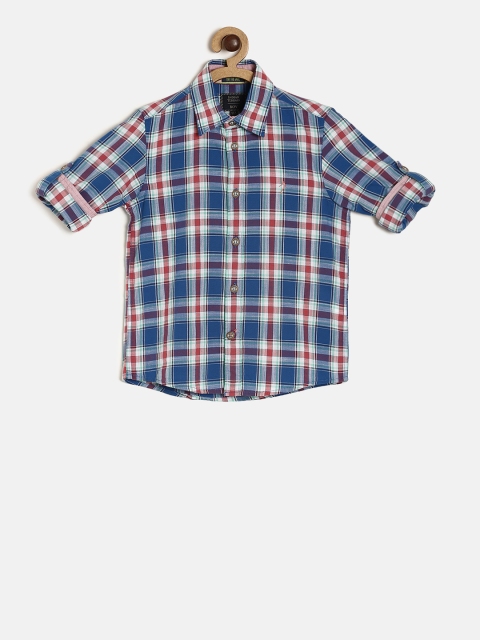 

Indian Terrain Boys Blue Regular Fit Checked Casual Shirt