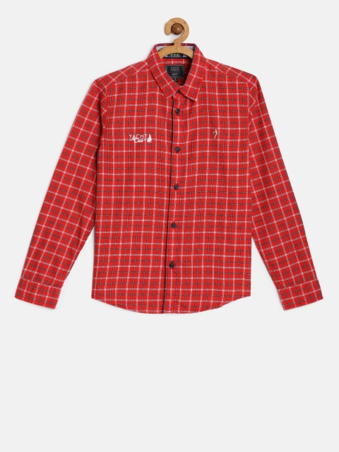 

Indian Terrain Boys Red & Black Regular Fit Checked Casual Shirt
