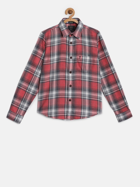 

Indian Terrain Boys Red & Charcoal Grey Regular Fit Checked Casual Shirt