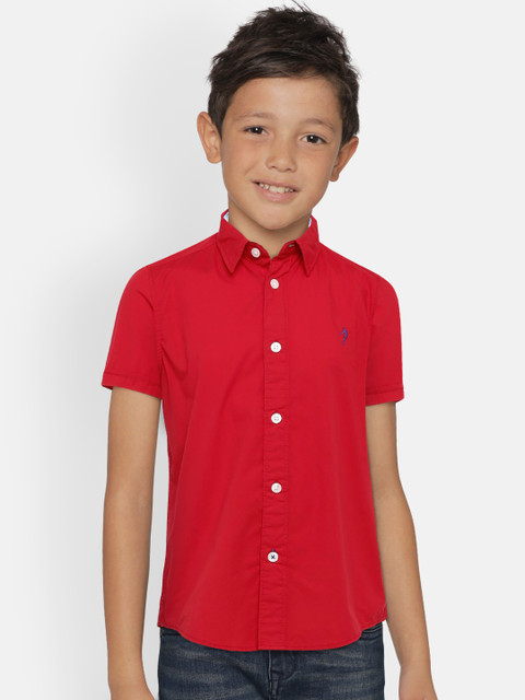 

Indian Terrain Boys Red Regular Fit Solid Casual Shirt