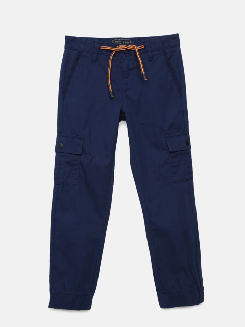 

Indian Terrain Boys Navy Blue Regular Fit Solid Cargos