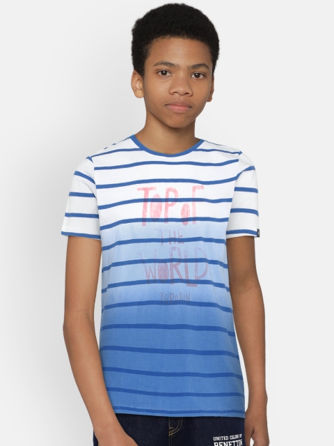 

Indian Terrain Boys Blue & White Striped Round Neck T-shirt