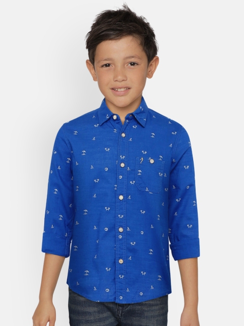 

Indian Terrain Boys Blue Regular Fit Printed Casual Shirt