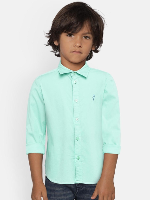 

Indian Terrain Boys Green Solid Casual Shirt
