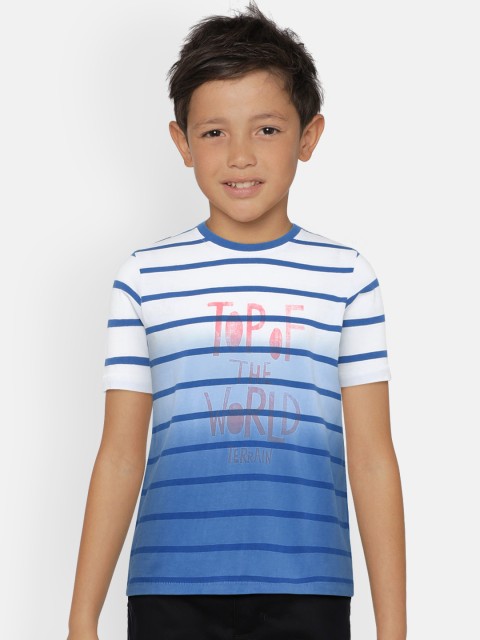 

Indian Terrain Boys Blue & White Striped Round Neck T-shirt