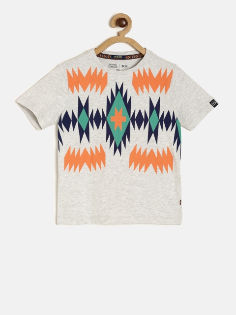 

Indian Terrain Boys Grey Printed Round Neck T-shirt