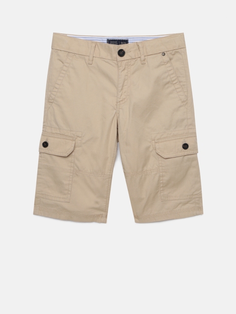 

Indian Terrain Boys Khaki Solid Regular Fit Cargo Shorts