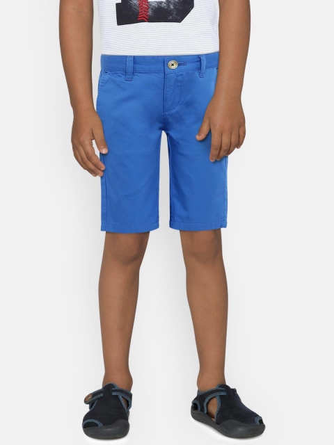 

Indian Terrain Boys Blue Solid Regular Fit Regular Shorts