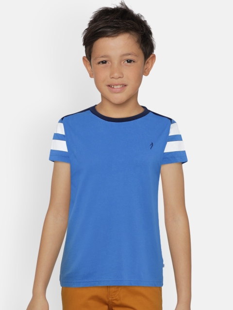 

Indian Terrain Boys Blue Solid Round Neck T-shirt