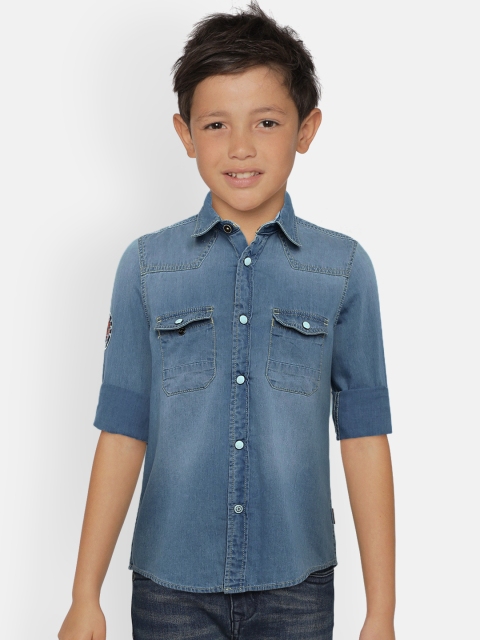 

Indian Terrain Boys Faded Blue Shirt