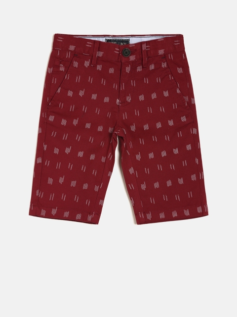 

Indian Terrain Boys Red Printed Regular Fit Shorts