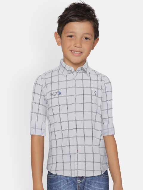 

Indian Terrain Boys White Regular Fit Checked Casual Shirt