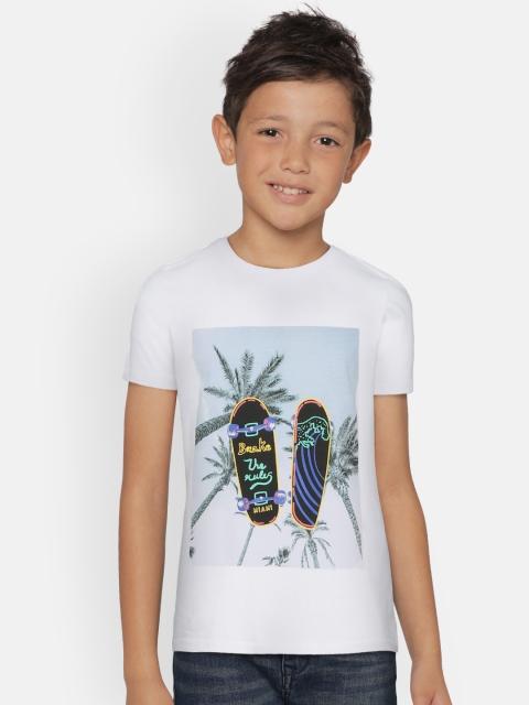 

Indian Terrain Boys White Printed Round Neck T-shirt