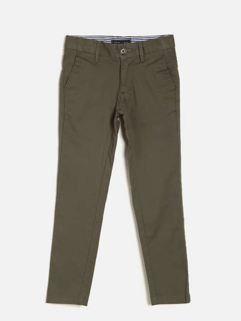 

Indian Terrain Boys Olive Green Regular Fit Solid Chinos