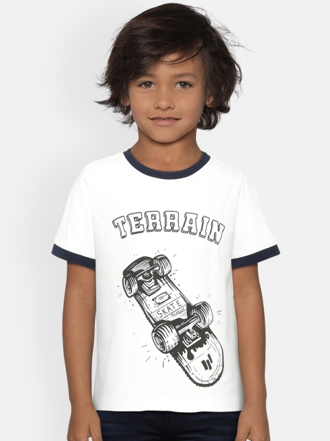 

Indian Terrain Boys White Printed Round Neck T-shirt