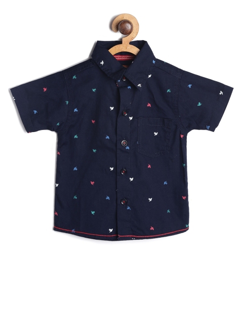 

612 league Boys Navy Blue Regular Fit Solid Casual Shirt