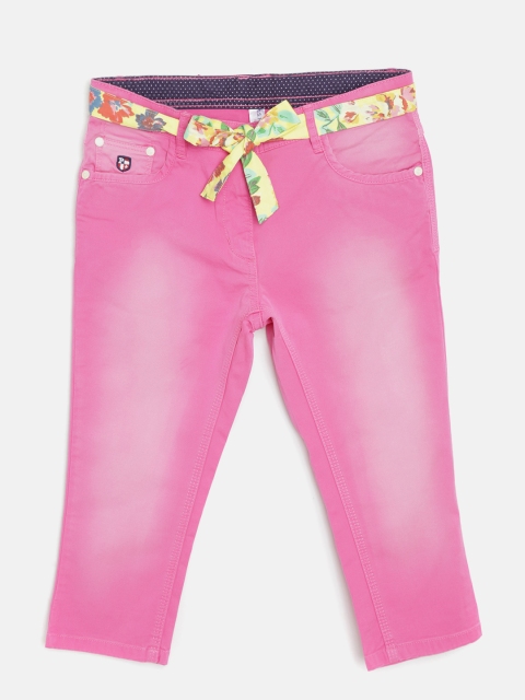 

U.S. Polo Assn. Girls Pink Solid Regular Fit Capris