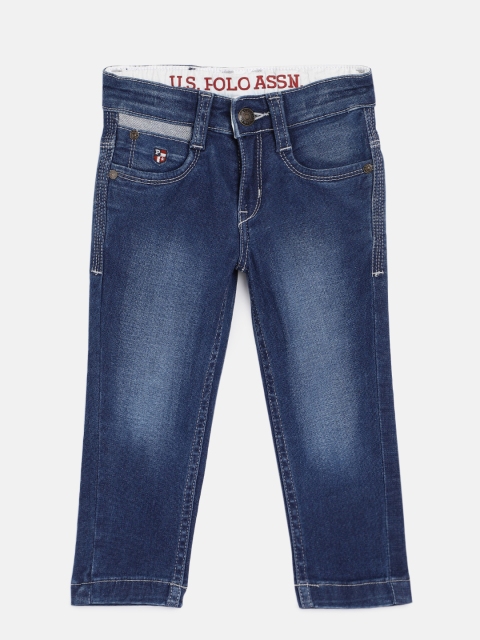 

U.S. Polo Assn. Kids Boys Blue Regular Fit Mid-Rise Clean Look Jeans