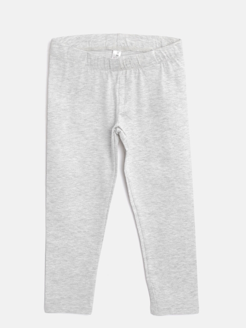 

U.S. Polo Assn. Kids Girls Grey Melange Solid Leggings