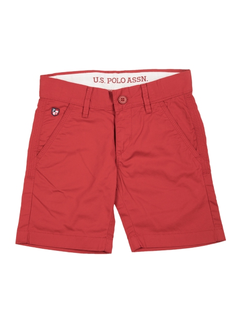 

U.S. Polo Assn. Kids Boys Red Solid Regular Fit Chino Shorts