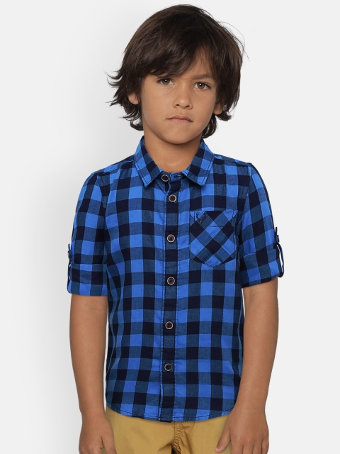

Allen Solly Junior Boys Blue & Black Checked Casual Shirt